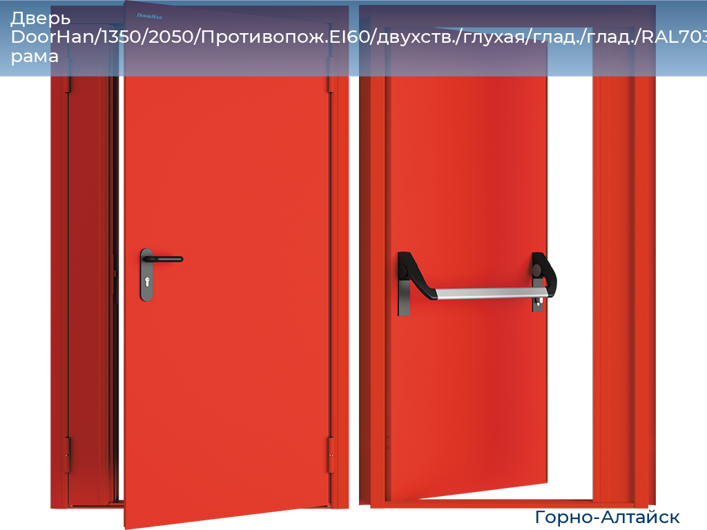 Дверь DoorHan/1350/2050/Противопож.EI60/двухств./глухая/глад./глад./RAL7035/лев./угл. рама, gorno-altaisk.doorhan.ru